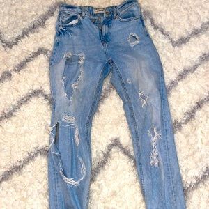 PIMKIE - Super Distressed Mom Jeans, Size 2 US